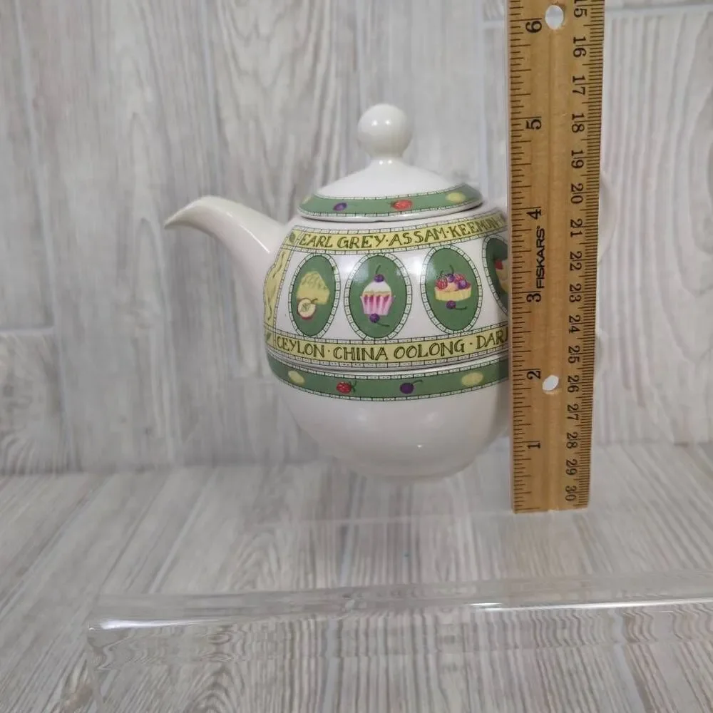 Vintage Arthur Wood Est 1884 Tea for One Set Stacking Teapot & Cup White Green